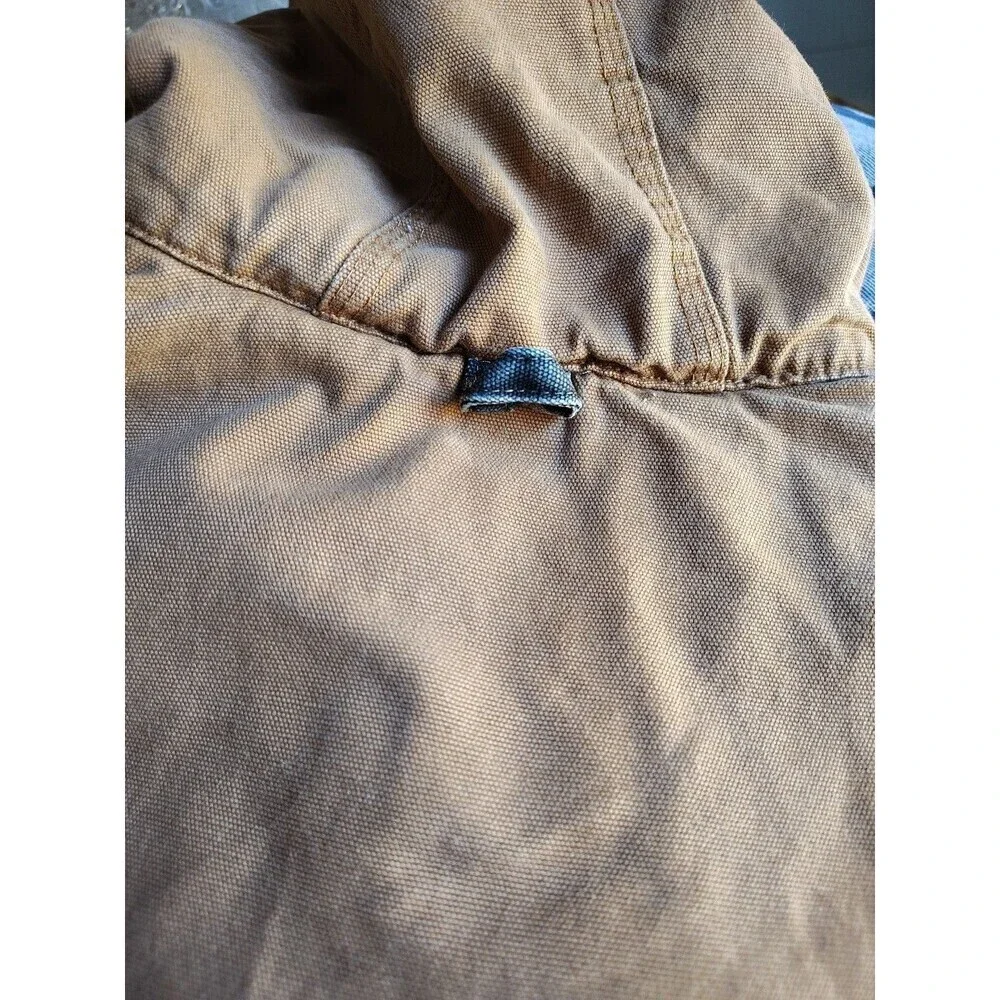Walls Workwear Canvas Chore Jacket Boys XS 4-5 Tan Sherpa Lined Hooded